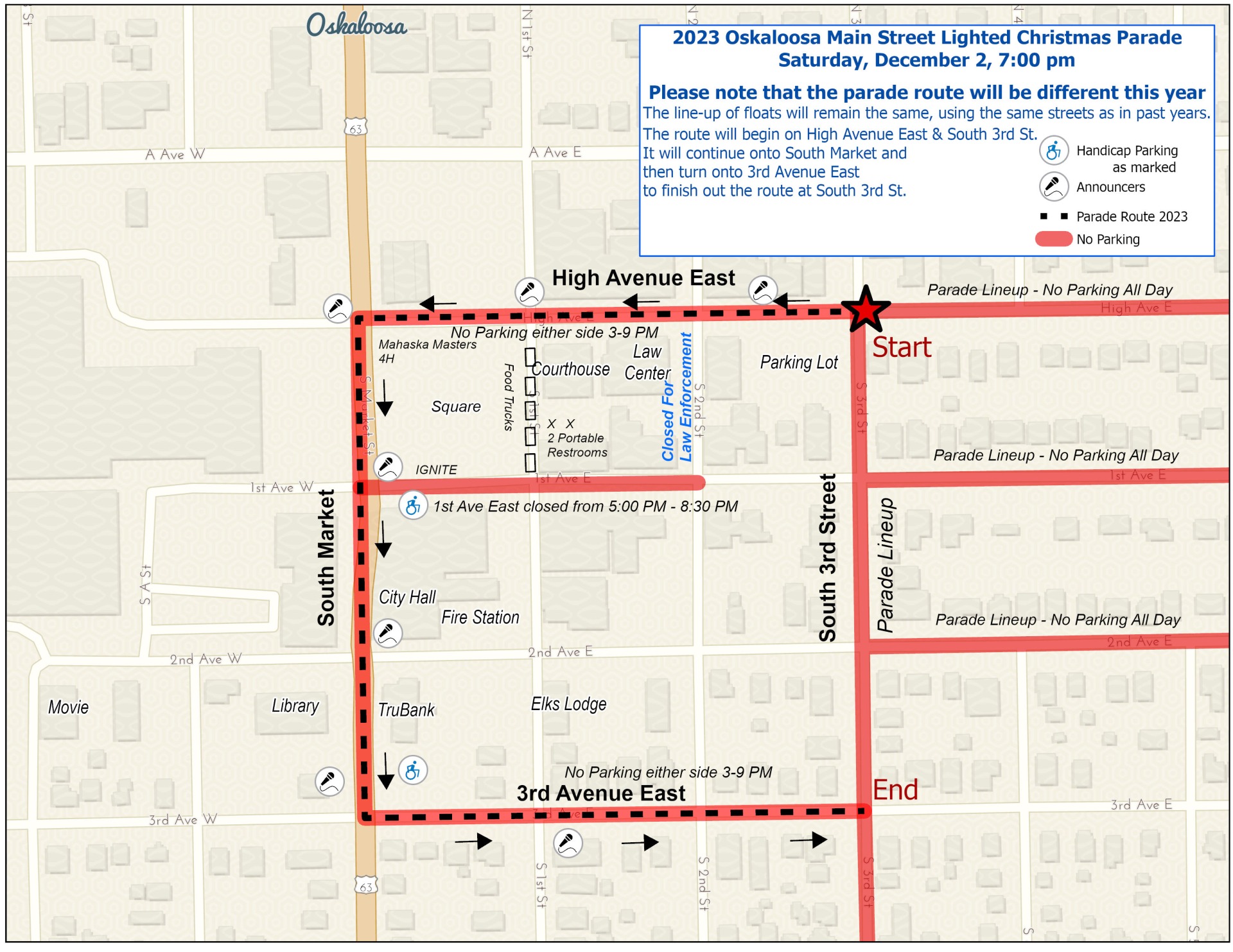 2023 Parade Route Map 