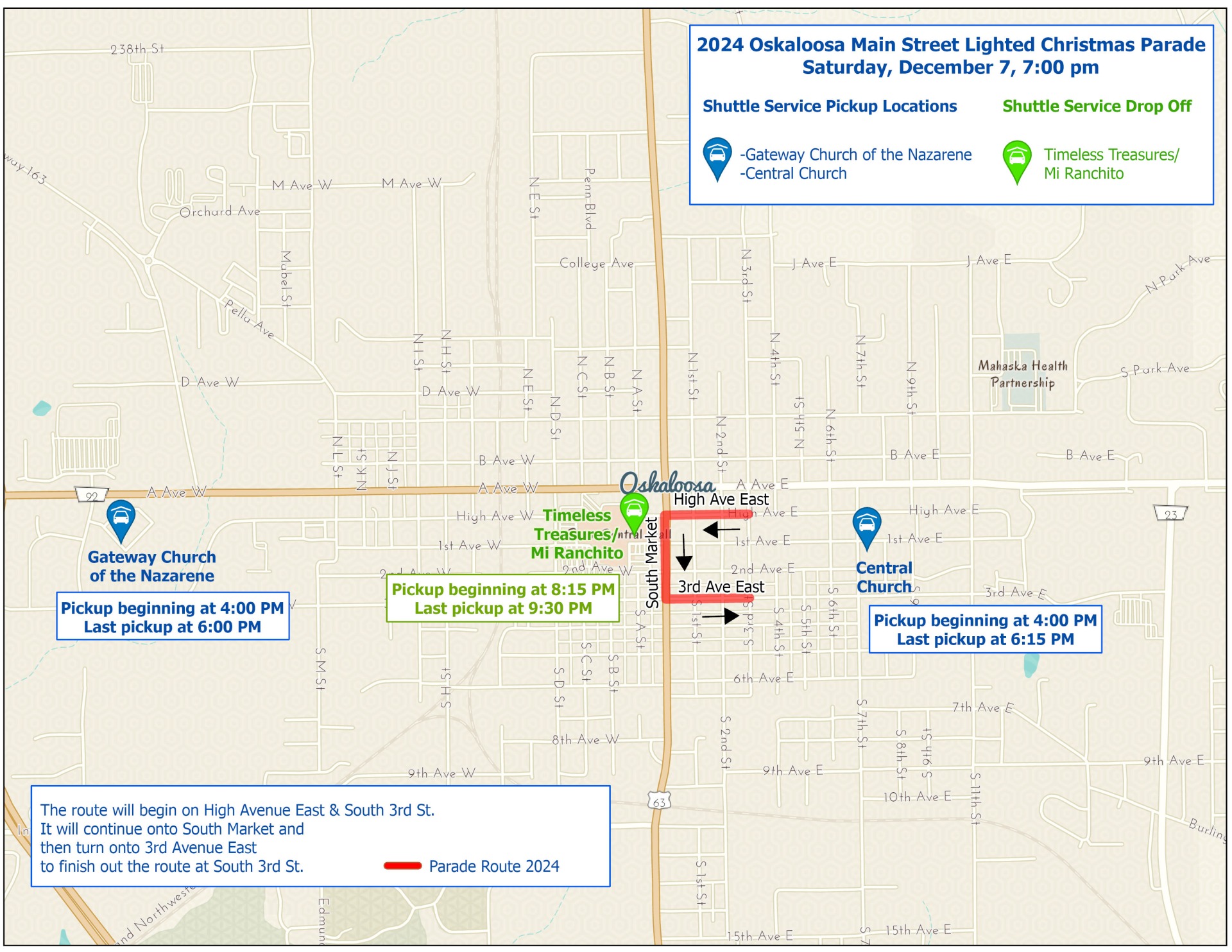 2024 shuttle parking map