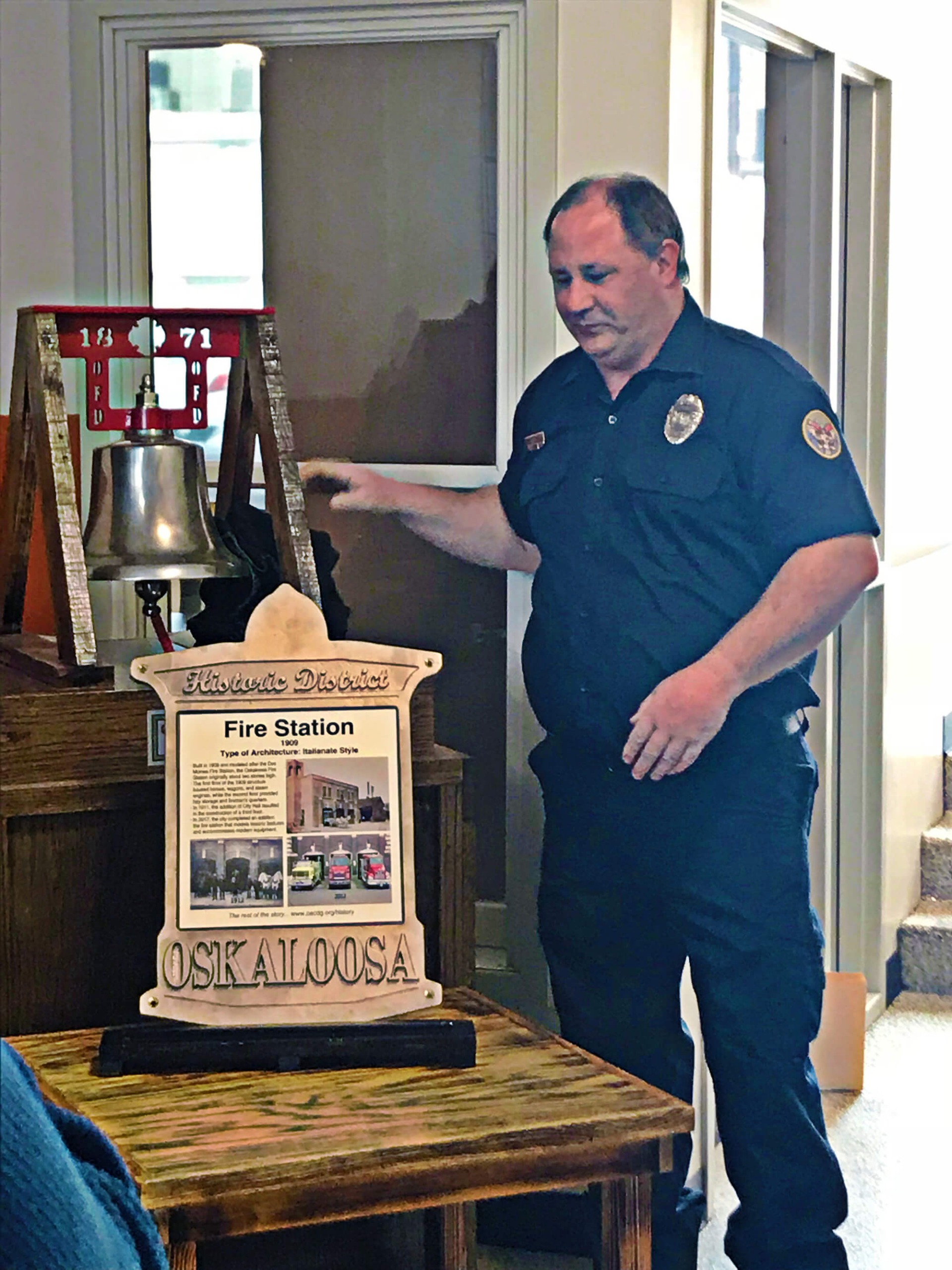 Oskaloosa Fire Department historical building marker unveil ceremony.