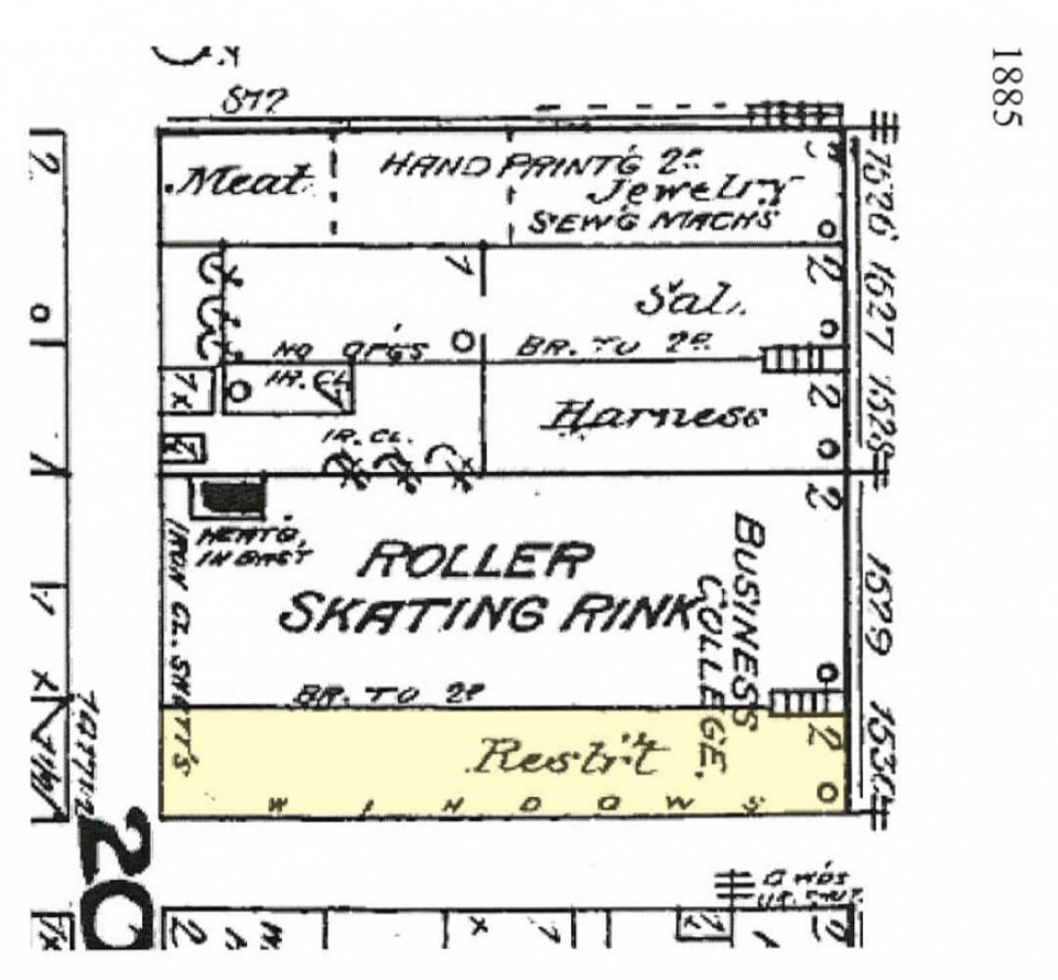 Fitch Building sandborn map of Trolley Place.
