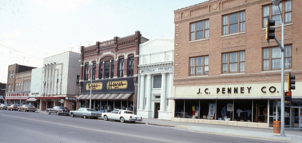 J.C. Penney Co. storefront in the Frankel Building in Oskaloosa, Iowa.