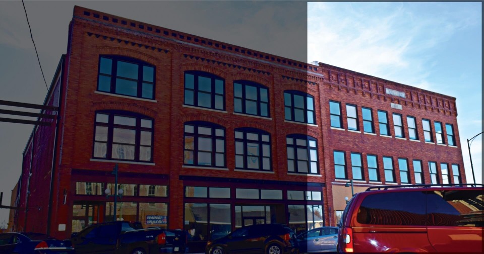 Malcolm Building, part of Trolley Place in Oskaloosa, Iowa.