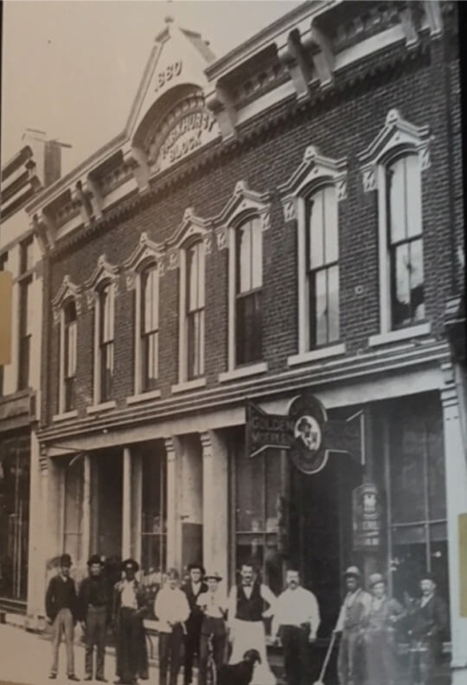 Golden Palace Saloon in Oskaloosa, Iowa, circa 1896.