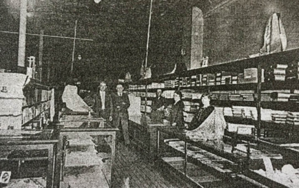 Interior of Leaders department store sometime before 1954.