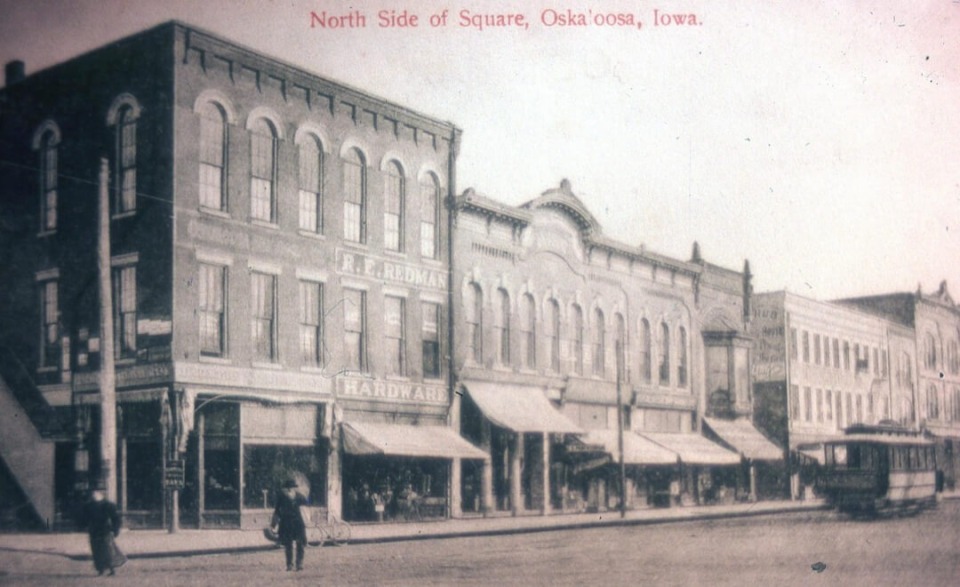 North Side of Square Oskaloosa in the early 1900s.