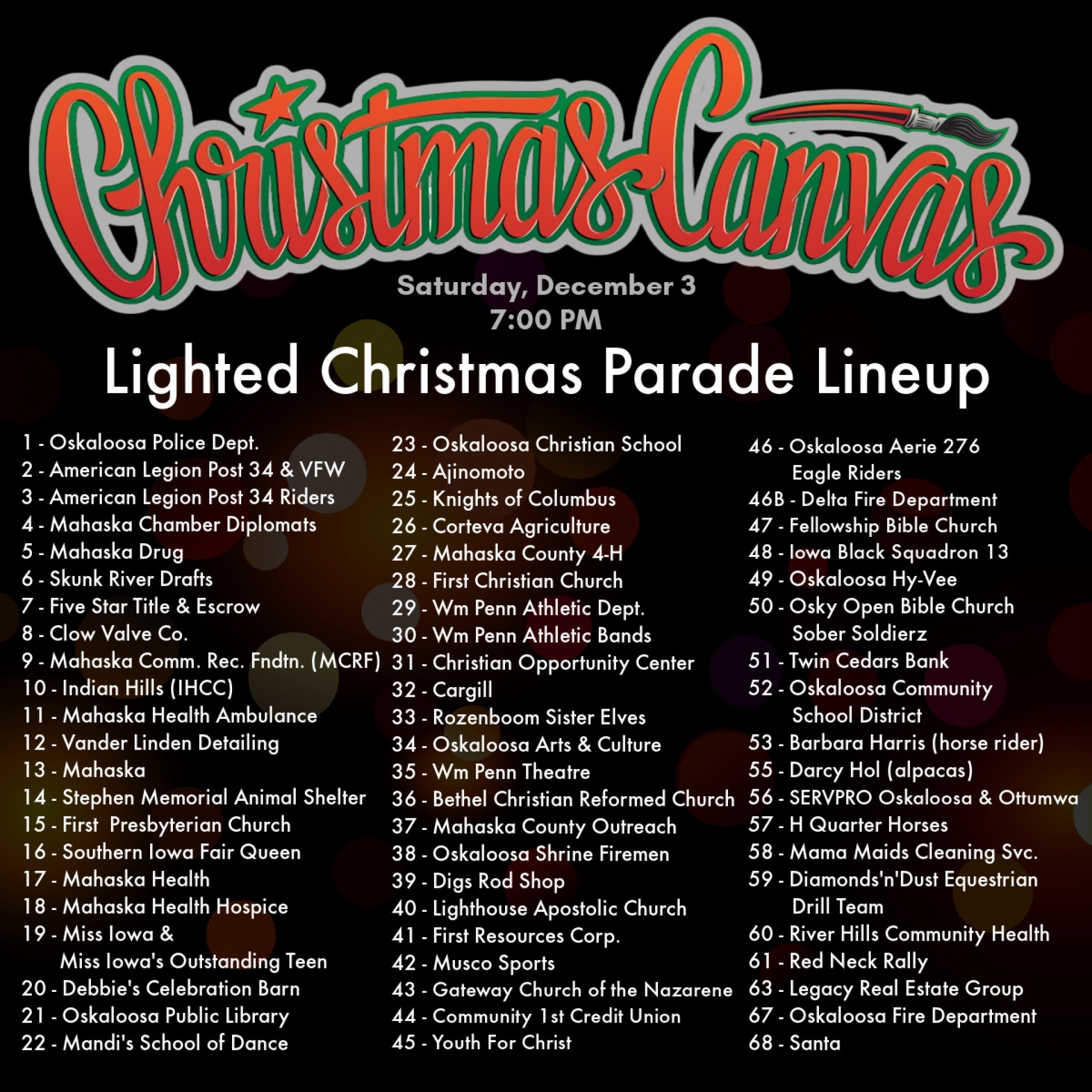 Parade Lineup List 2022