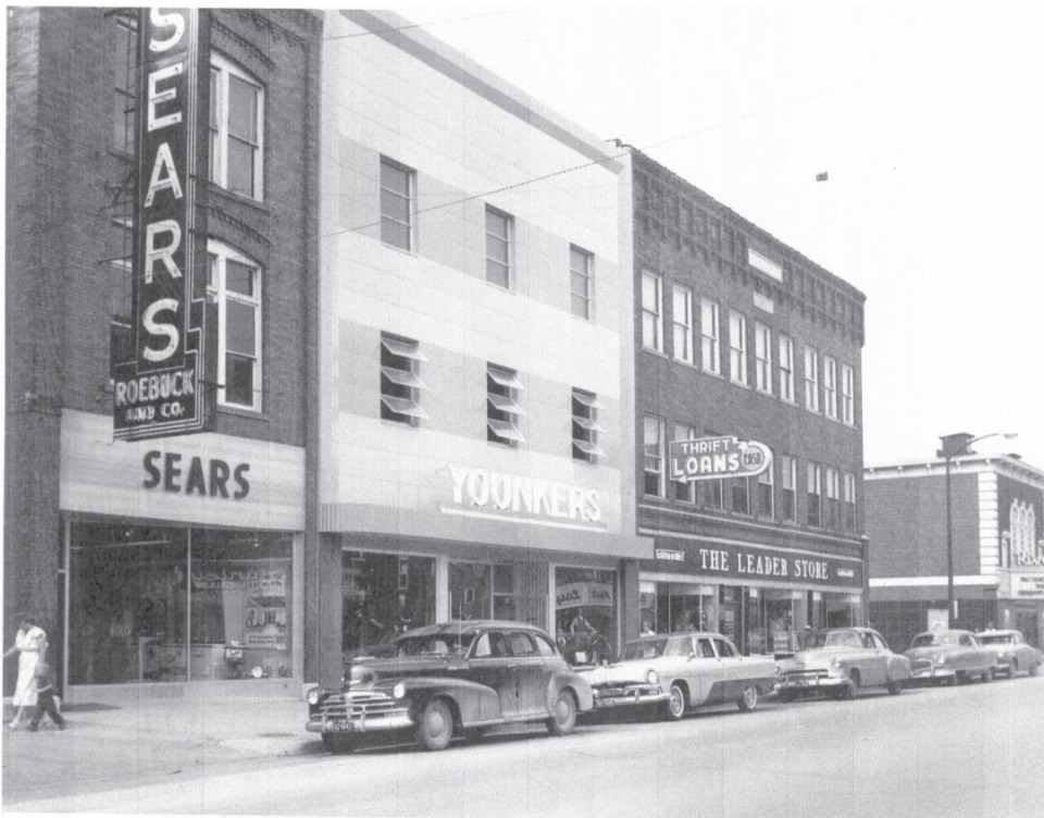 Younkers in the McGregor Building in Oskaloosa, Iowa in 1957